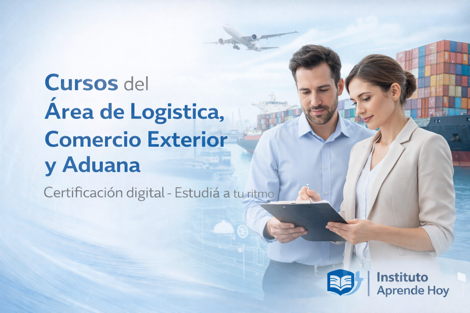 Cursos de logística, comercio internacional y aduana online con certificación digital | Instituto Aprende Hoy formación profesional en comercio exterior