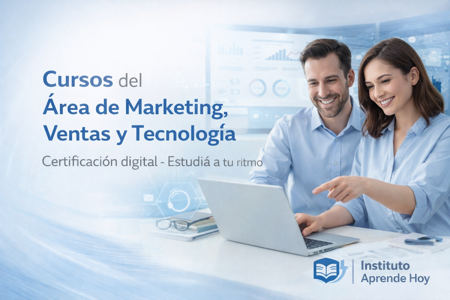Cursos online de marketing digital, ventas y tecnología con certificación digital institucional | Instituto Aprende Hoy formación profesional online