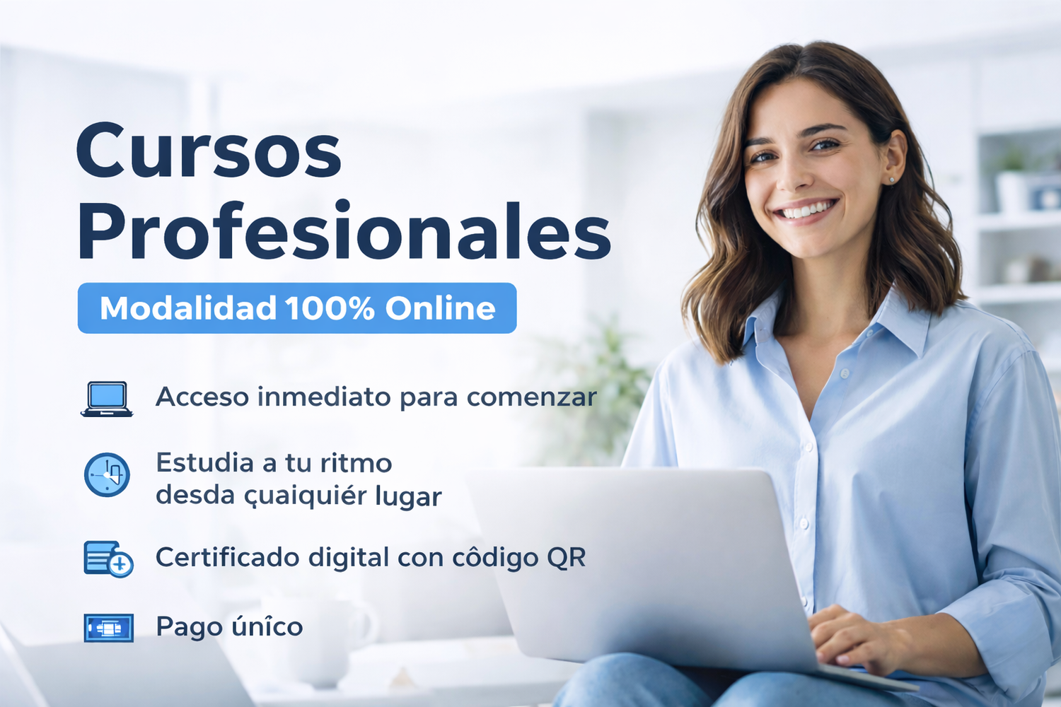 Formación profesional online del Instituto Aprende Hoy con acceso inmediato y certificación digital con código QR