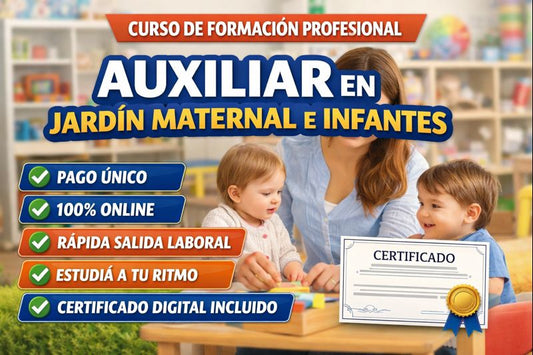 Curso de auxiliar en jardín maternal y de infantes online con certificación digital, formación en cuidado y desarrollo de niños en educación inicial